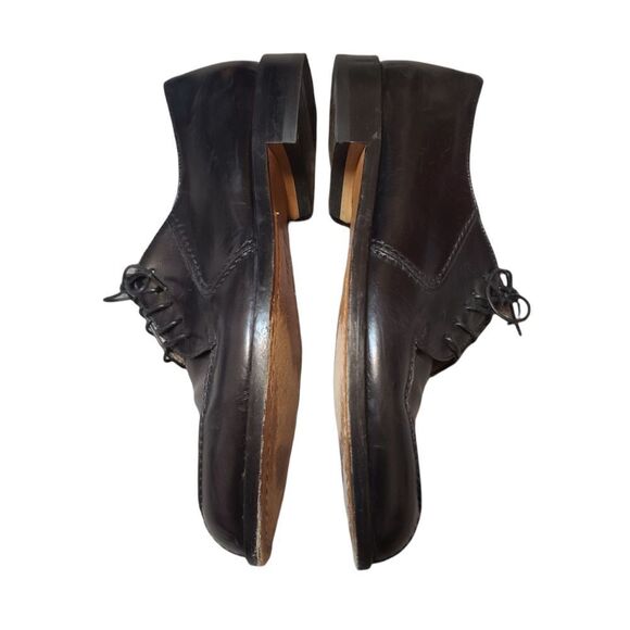 Pronto Uomo Black Leather Oxfords Size 9 - Picture 4 of 9